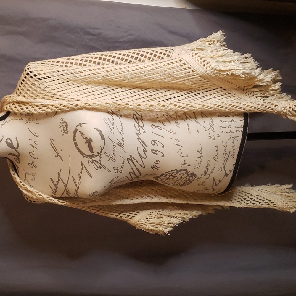 Vintage macrame shawl